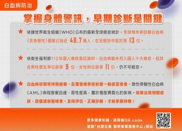 白血病警訊懶人包-持續疲勞、反覆發燒或不明瘀青，當心血液疾病警訊