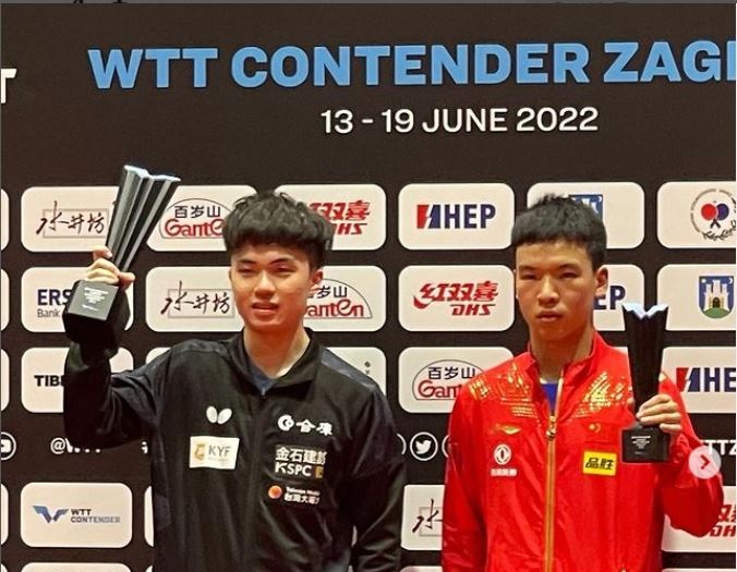 台塑之星桌球選手林昀儒「WTT挑戰賽薩格勒布站」男單奪冠